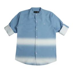 Cavio Kids Blue Printed Full Sleeves Shirt-image-72