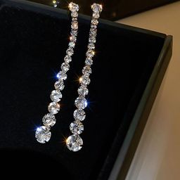 Anouk Korean Gold-Plated American Diamond Studded Geometric Drop Earrings-47