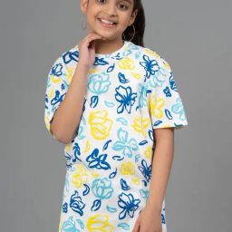 Mode By Red Tape Girls Multi-Color Cotton Printed T-Shirt-image-7