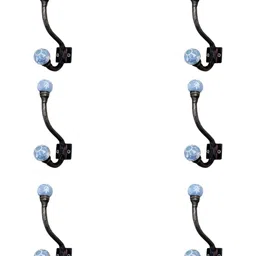 IndianShelf 6 Pcs Ceramic Floral Wall Hooks Door Hangers for Clothes-image-75