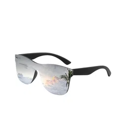 IFLASH Unisex Shield Sunglasses with UV Protected Lens 6090 SILVER MRCRY-14