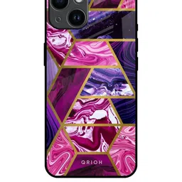QRIOH Geometric Printed iPhone 14 Back Case Mobile Accessories-picture-46