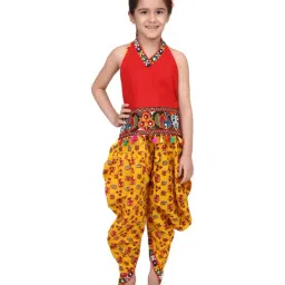 BownBee Kids Yellow & Red Cotton Printed Kurta & Dhoti Pants-picture-22