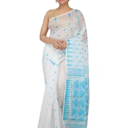 Pinkloom White Woven Jamdani Saree-picture-9