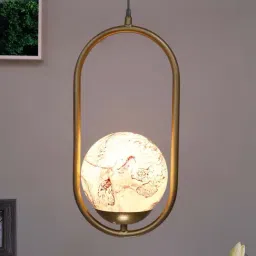 Homesake Exclusive Red & Golden Metal Oval Lampshade with Pendant Indoor Hanging Light - Set of 1-image-67