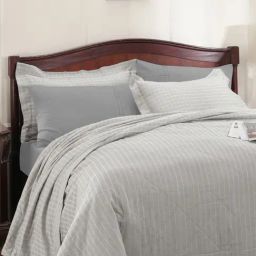 Maspar Cotsmere Adore Stripes Grey 120 GSM Cotton Queen Size Quilt-image-12