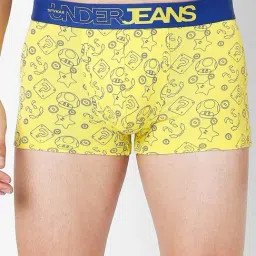 UnderJeans by Spykar Yellow Printed Trunks-picture-45