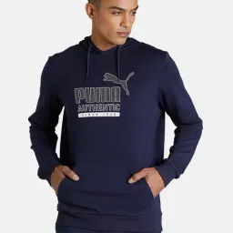 Puma Navy Full Sleeves Hooded Sweatshirt-25