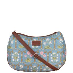 ZOUK Blue Printed Medium Sling Handbag-picture-5