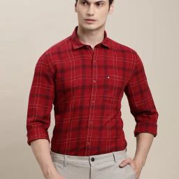 Turtle Red Slim Fit Checks Shirt-picture-14