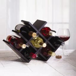 Ikiriya Kassel Solid Dark Brown Wood Wine Rack-image-98