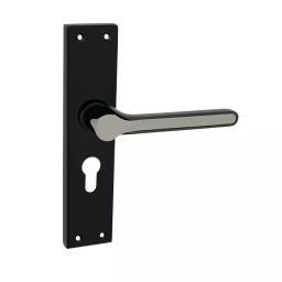 Harrison Noir Ferrari 933716 200 mm Stainless Steel Black Finish Mortise Lock with Handle Complete Set-image-40