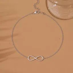 Ornate Jewels 92.5 Sterling Silver Triple Hearts Anklet for Women-image-2
