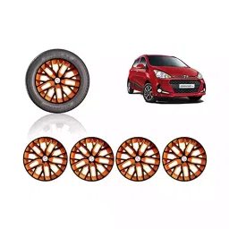Auto Pearl Car Black Orange Wheel Cover Hub Caps 35.56 cm (14 Inch) Press Type Fitting forI10 Grand 2017-image-43