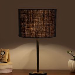 Aura Black Metal Contemporary Cylindrical Shaped Table Lamp-5