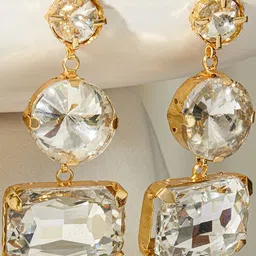 Anouk Gold-Plated Alloy Artificial Stones Drop Earrings-picture-40