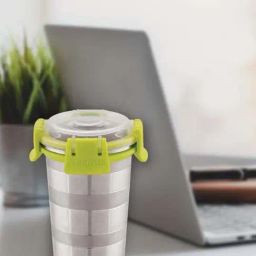 Magnus Silver Steel Leakproof Designer Tumbler Glass With Lid (0.35 L)-image-65