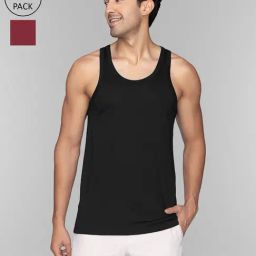 XYXX Black & Red Round Neck Vest - Pack of 2-image-6
