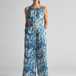 GABLOR Women Floral Printed Waist Tie-Up Sleeveless Jumpsuit-53
