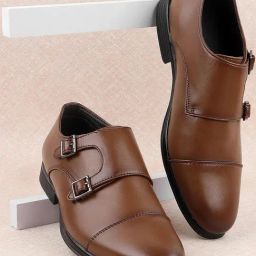 Mochi Men's Tan Monk Shoes-image-88