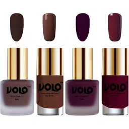 VOLO Set Of 4 Velvet Matte & Extra Shine Nail Polish-8 ml & 9.9 ml Each Shade 02-46-19-34-14