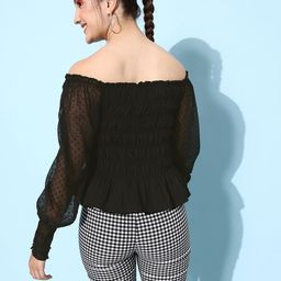 EVERYDAY by ANI  Classy Black Self-Design Once Upon a Sleeve Top image 2