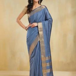 Fabindia Blue Regular Fit Saree-image-106