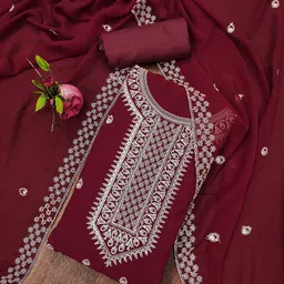 Maroosh Embellished Silk Georgette Unstitched Dress Material-image-76
