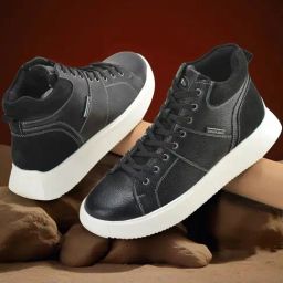 Woodland Men's Black Ankle High Sneakers-image-25
