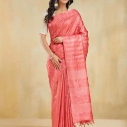 Fabindia Pink Regular Fit Saree-image-7