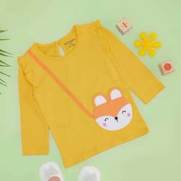 Pantaloons Baby Girls Misted Marigold Cotton Solid Full Sleeves T-Shirts-image-25