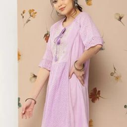 Nayam by Lakshita Purple Viscose Embroidery Kurti-picture-31