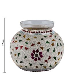 Homesake Multicoloured Self Design Persian Mosaic Flower Handcrafted Table Lamp image 2
