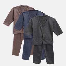 MANZON Kids Pack of 3 Self-Striped Thermal Sets-image-8