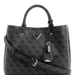 Guess Coal Logo Meridian Medium Girlfriend Satchel-38