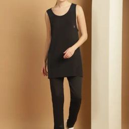 Vimal Jonney Black Tank Top & Track Pants Set-image-98