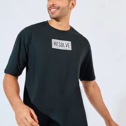 Styli Blue Oversized Printed T-Shirts-image-50