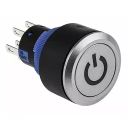 RS PRO Illuminated Push Button Switch Panel Mount 22.2 mm DPDT Green LED 250 V AC, 1758398-picture-47