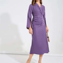 Styli Lavender Regular Fit Midi Dress-image-71