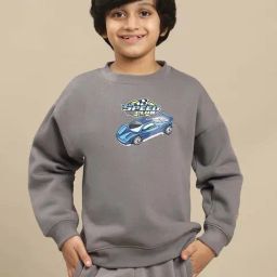 Kidsville Boys Grey Printed Full Sleeves Sweatshirt-image-73