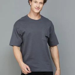Forca by Lifestyle Dark Grey Regular Fit Crew T-Shirt-image-13