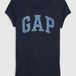 GAP Girls Navy Cotton Embroidered T-Shirt-image-81