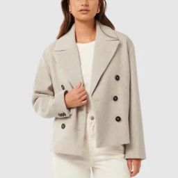 Forever New Grey Solid Full Sleeves Coat-image-72