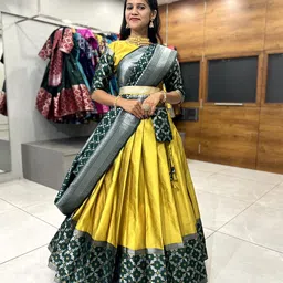 Payu Semi-Stitched Lehenga & Unstitched Blouse With Dupatta-picture-20
