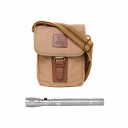 SWISS MILITARY LED Torch & Sling Bag Combo 2 L Beige , CAN3_TOR3-22