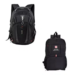 SWISS MILITARY Laptop Backpack Combo Black Nylon, LBP76_BP6-image-28