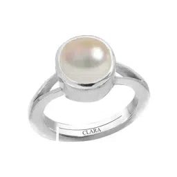Clara White Pearl 3cts Sterling Silver Navratna Ring-29