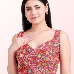 Untamed Clothing Thread Embroidered Padded Saree Blouse-image-57
