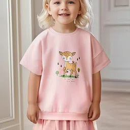 LULU & SKY Girls Graphic Printed Extended Sleeve Cotton T-shirt Dress-picture-25
