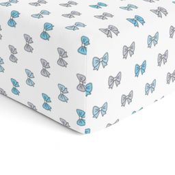 The White Cradle Blue Geometric Printed 120 TC Cotton Fittid Crib Bedsheet-image-98